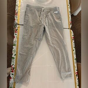 VICTORIA'S SECRET PINK COTTON HIGH WAIST FULL LENGTH CAMPUS JOGGER SIZE XXL Gray